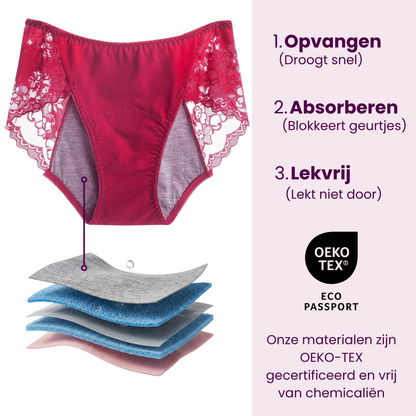 VitalDry® | Lekvrij Ondergoed (5 Stuks) | Kanten Design